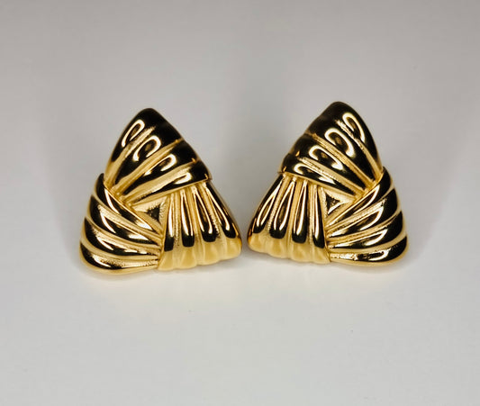 Striped Triangle-18K Gold Plated