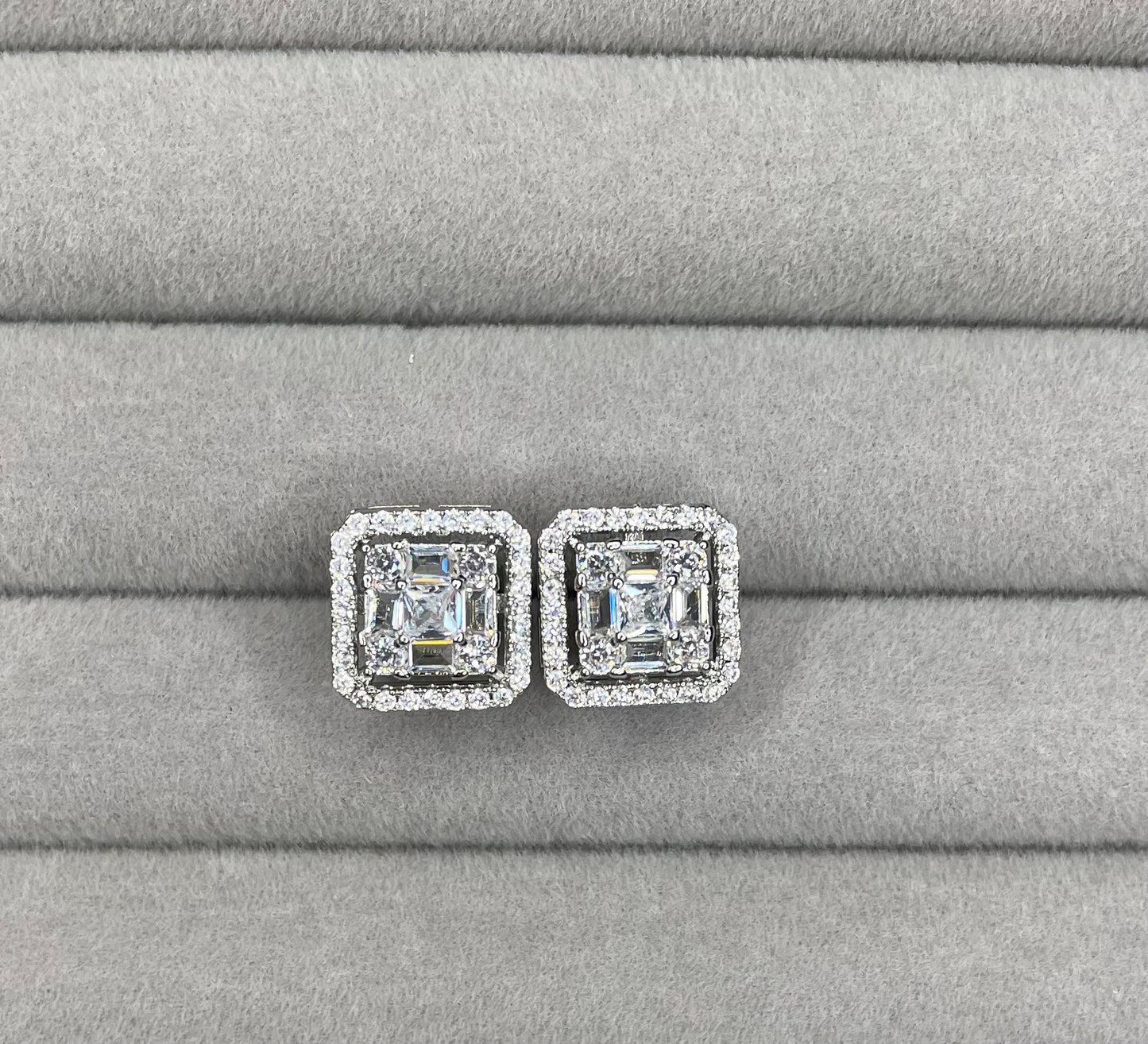 Square Diamanté Inspired Studs